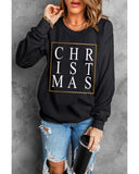 Azura Exchange Glitter Print Crew Neck Sweatshirt - M