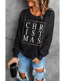 Azura Exchange Glitter Print Crew Neck Sweatshirt - M