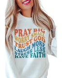 Azura Exchange Slogan Letters Print Long Sleeve Sweatshirt - S