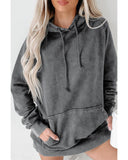 Azura Exchange Mineral Wash Kangaroo Pocket Hoodie - L