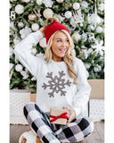 Azura Exchange Leopard Snowflake Pullover Sweatshirt - S