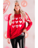 Azura Exchange Hearts Print Crewneck Sweatshirt - S