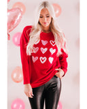 Azura Exchange Hearts Print Crewneck Sweatshirt - S