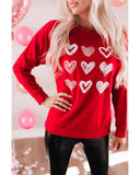 Azura Exchange Hearts Print Crewneck Sweatshirt - S