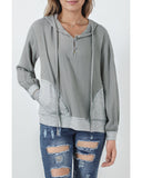 Azura Exchange Contrast Patchwork Pullover Hoodie - L