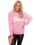 Azura Exchange Letters Print Sweatshirt with Ribbed Knit Trim - 2XL