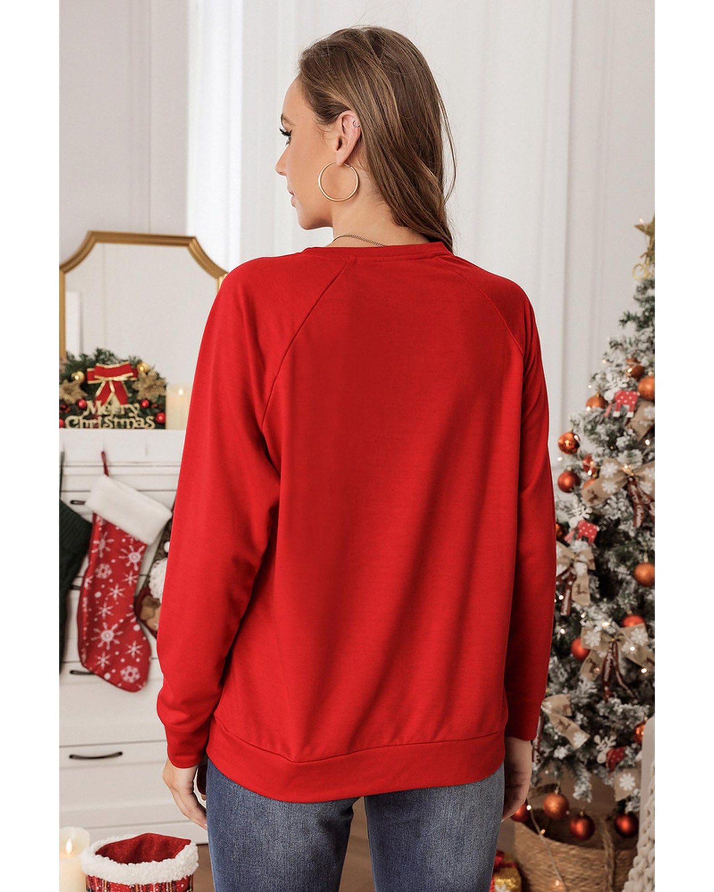 Azura Exchange Round Neck Raglan Sleeve Sweatshirt - S