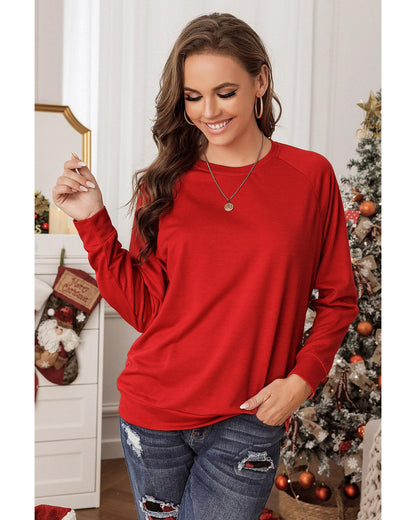 Azura Exchange Round Neck Raglan Sleeve Sweatshirt - S