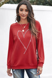 Azura Exchange Heart Shaped Long Sleeve Sweatshirt - S