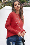 Azura Exchange Heart Shaped Long Sleeve Sweatshirt - S