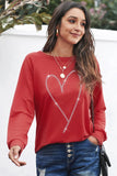 Azura Exchange Heart Shaped Long Sleeve Sweatshirt - S