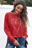 Azura Exchange Heart Shaped Long Sleeve Sweatshirt - S