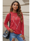 Azura Exchange Heart Shaped Long Sleeve Sweatshirt - S