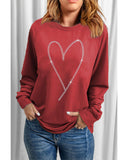 Azura Exchange Heart Shaped Long Sleeve Sweatshirt - S