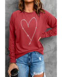 Azura Exchange Heart Shaped Long Sleeve Sweatshirt - S