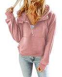 Azura Exchange Quarter Zip Kangaroo Pocket Hoodie - S