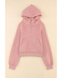 Azura Exchange Quarter Zip Kangaroo Pocket Hoodie - S