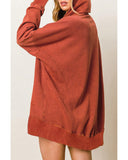 Azura Exchange Oversized Snap Button Hoodie with Thumb Hole in Orange - L