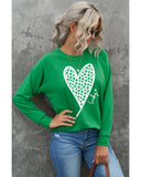 Azura Exchange Lucky Clover Heart Graphic Sweatshirt - L