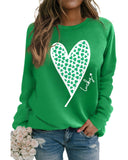 Azura Exchange Lucky Clover Heart Graphic Sweatshirt - L