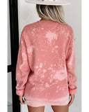 Azura Exchange Bleached Round Neck Pullover Sweatshirt - L