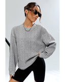 Azura Exchange Textured Drop Shoulder Pullover Sweatshirt - M