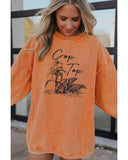 Azura Exchange Corn Graphic Orange Crop Top Sweatshirt - L