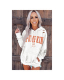 Azura Exchange Pumpkin Spice Distressed Hoodie - M