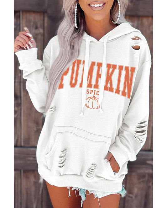 Azura Exchange Pumpkin Spice Distressed Hoodie - XL