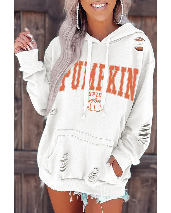 Azura Exchange Pumpkin Spice Distressed Hoodie - XL