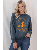 Azura Exchange Halloween Letter Graphic Drop Shoulder Sweatshirt - S