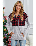 Cheeky X by Azura Exchange Plaid Splicing Pocketed Hoodie - L