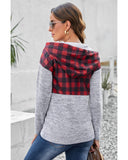 Cheeky X by Azura Exchange Plaid Splicing Pocketed Hoodie - L