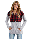 Cheeky X by Azura Exchange Plaid Splicing Pocketed Hoodie - S