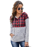 Cheeky X by Azura Exchange Plaid Splicing Pocketed Hoodie - S