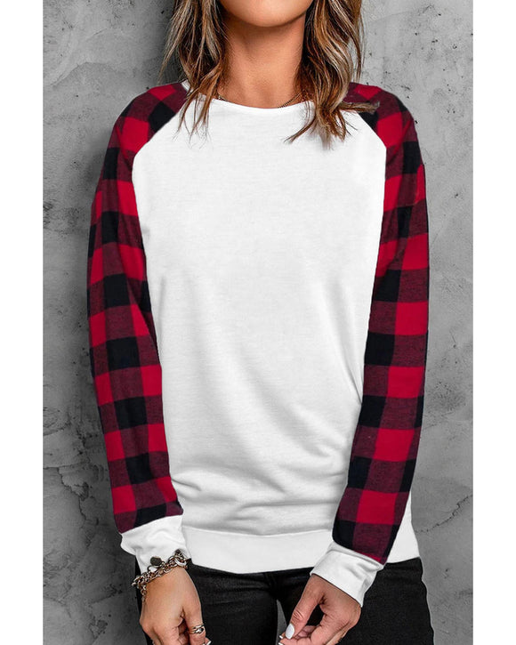 Azura Exchange Long Sleeve Buffalo Plaid Sweatshirt - L