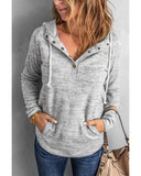 Azura Exchange Buttoned Casual Hoodie with Pocket Design - S