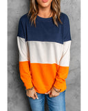 Azura Exchange Colorblock Sweatshirt with Contrast Stitching and Slits - M