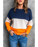 Azura Exchange Colorblock Sweatshirt with Contrast Stitching and Slits - XL