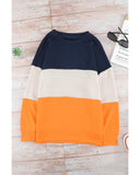 Azura Exchange Colorblock Sweatshirt with Contrast Stitching and Slits - XL