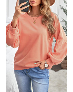 Azura Exchange Patchwork Sleeve Pullover Sweatshirt - L