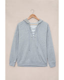 Azura Exchange Lace-up Grey Casual Hoodie - L