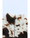 Azura Exchange Cow Print Fleece Sweatshirt - L