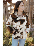 Azura Exchange Cow Print Fleece Sweatshirt - XL