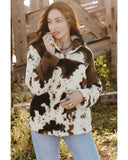 Azura Exchange Cow Print Fleece Sweatshirt - XL