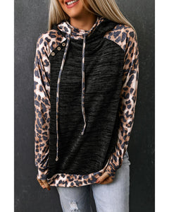 Cheeky X by Azura Exchange Leopard Contrast Hoodie - L