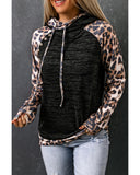 Cheeky X by Azura Exchange Leopard Contrast Hoodie - L