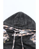 Cheeky X by Azura Exchange Leopard Contrast Hoodie - L