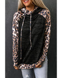 Azura Exchange Leopard Contrast Hoodie - S