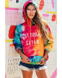 Azura Exchange Not Today Satan Tie Dye Hoodie - 95% Polyester 5% Elastane - S